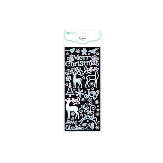 DPNK-079 - Set 40 stickere decorative argintii - reni - DP CRAFT