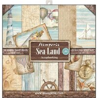 SBBL37 - Bloc 10 coli scrapbooking cu 2 fete, 30.5x30.5cm, 170gr. - Sea Land - Stamperia