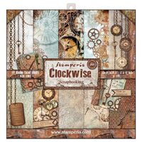 SBBL39 - Bloc 10 coli scrapbooking cu 2 fete, 30.5x30.5cm, 170gr. - Clockwise - Stamperia