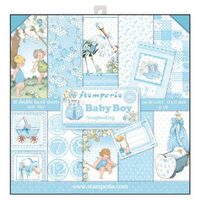SBBL40 - Bloc 10 coli scrapbooking cu 2 fete, 30.5x30.5cm, 170gr. - Baby Boy - Stamperia