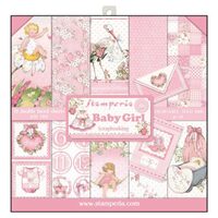 SBBL41 - Bloc 10 coli scrapbooking cu 2 fete, 30.5x30.5cm, 170gr. - Baby Girl - Stamperia