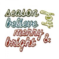 H - 663104 Set 12 Cuttere Thinlits - Shadow Script Christmas - Sizzix