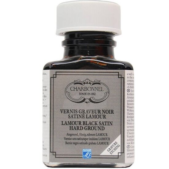 Black satin varnish 75ml - Grund satin negru pt. gravura - Charbonnel