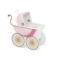 PUDP4-R - Set 10 cutiute carucior 9.5 x 9.5 x 4 cm - roz - PARTY