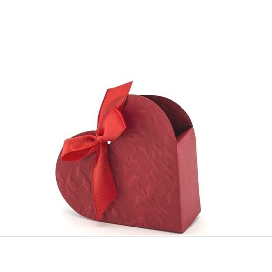 PUDP11 - Set 10 cutiute forma inima 10 x 9 x 3 cm - rosii - PARTY