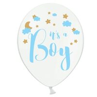 SB14P-232-08 - Balon alb - Its a boy, 30 cm - PARTY