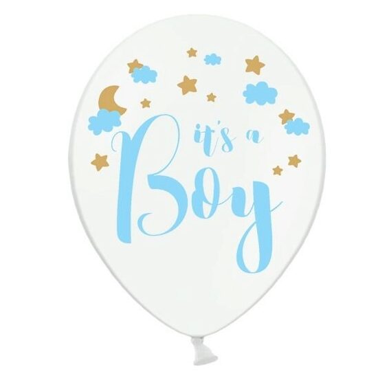 SB14P-232-08 - Balon alb - Its a boy, 30 cm - PARTY