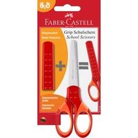 FC181550 Foarfeca scolara cu protectie grip rosie- Faber Castell