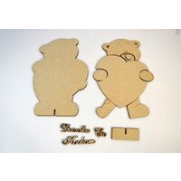 355659 Figurina lemn 3D, 14 x 20 cm - urs cu inima - ANT-CH