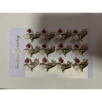 Accesoriu martisor brosa - floare cu buburuza - Martisoare