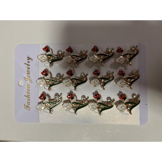 Accesoriu martisor brosa - floare cu buburuza - Martisoare