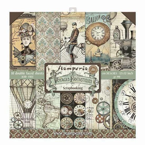 SBBL53 - Bloc 10 coli scrapbooking cu 2 fete, 30.5x30.5cm, 170gr. Stamperia