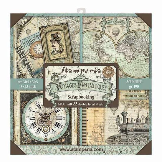 SBBXL01 - Bloc 22 coli scrapbooking cu 2 fete, 30.5x30.5cm, 170gr. Stamperia