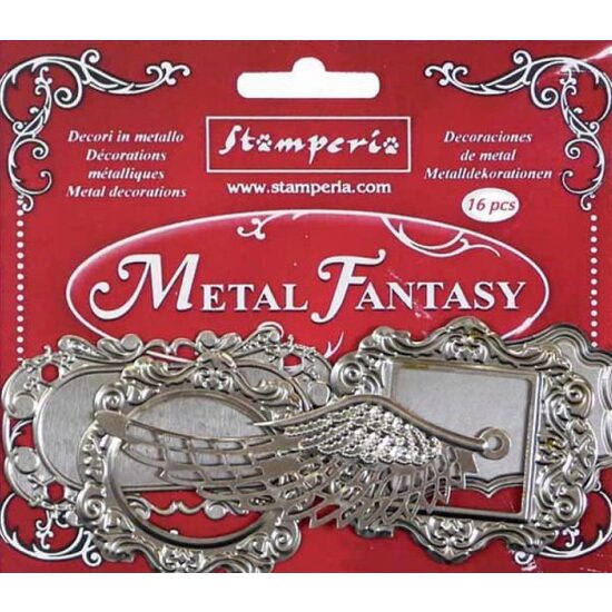 SBA383 - Set 16 figurine metal culoarea nichelului - Stamperia