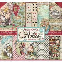 SBBL52 - Bloc 10 coli scrapbooking cu 2 fete, 30.5 x 30.5cm, 170gr.- Alice- Stamperia