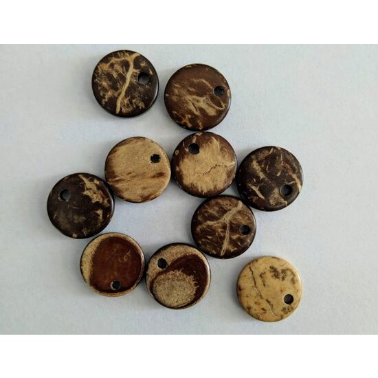 5823 Margele de cocos - disc natur - maro 11 mm 10 buc/set