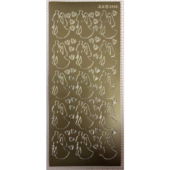 389800 - Sticker auriu - mire si mireasa - JEJP