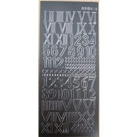 311601 - Sticker argintiu - cifre arabe si romane - JEJP