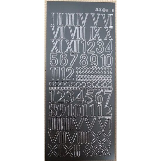 311601 - Sticker argintiu - cifre arabe si romane - JEJP
