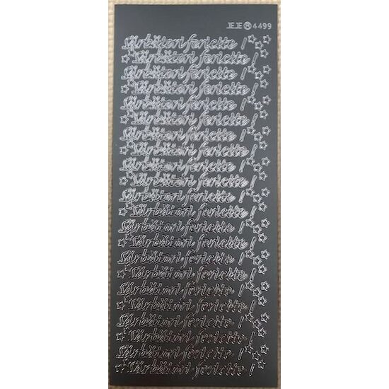 449901 - Sticker argintiu - Sarbatori fericite - JEJP
