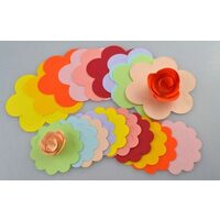 373020 - Set 20 buc hartie quilling forma trandafir, 10 culori diferite, 5cm - 7.5 cm - ANT-CH