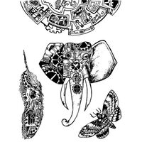 WTKAT03 - Set 4 stampile silicon - Mechanical animals - Stamperia