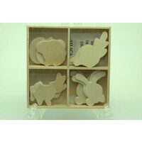 355558 Set 20 figurine lemn adezive - Easter - ANT-CH
