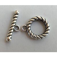 366432-10 - Set 10 incuietori bratara argintie, metalica - 1.5x2x2cm - ANT-CH