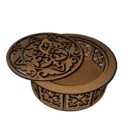 CUT022 - Cutie rotunda MDF cu capac dantelat - IND-C