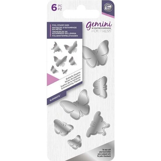 GEM-FS-ELE-BUTD Set 6 cuttere Foil Stamp - Butterfly Dreams - Crafters Companion