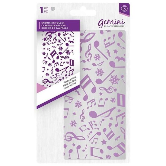 GEM-EF-FNOTE - Placa embosare Gemini - Festive Note - Crafters Companion