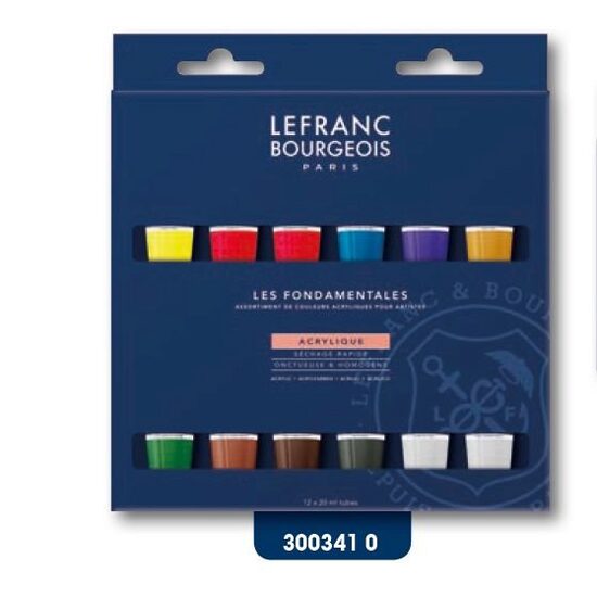 Set culori acrilice Fine - 12x20ml - Lefranc