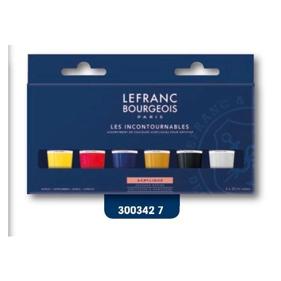 Set culori acrilice Fine - 6x20ml - Lefranc