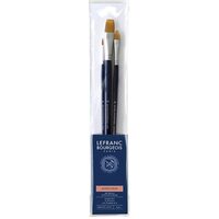 Set 3 pensule sintetice mixte - coada lunga - Lefranc
