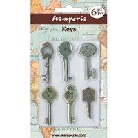 SBA68 - Set 6 chei decorative - Stamperia