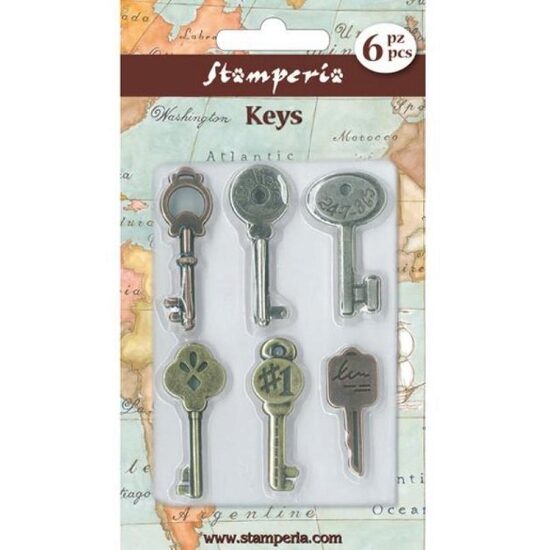 SBA68 - Set 6 chei decorative - Stamperia