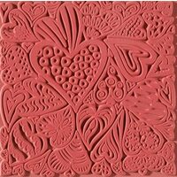 CE95015 - Placa de textura, stampila cauciuc - 9x9cm - Cernit - Hearts