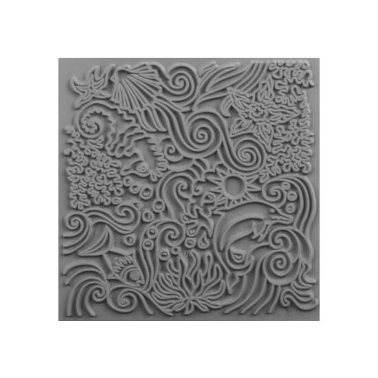 CE95021 - Placa de textura, stampila cauciuc - 9x9cm - Cernit - Under thr Sea