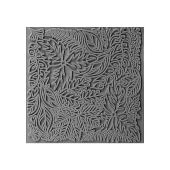 CE95022 - Placa de textura, stampila cauciuc - 9x9cm - Cernit - Leaves