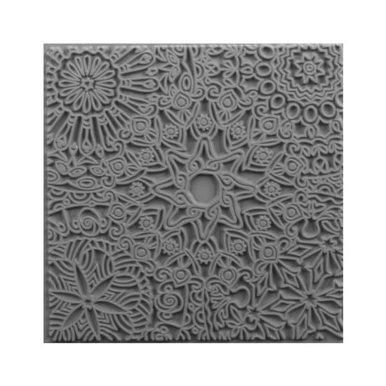 CE95025 - Placa de textura, stampila cauciuc - 9x9cm - Cernit - Mandala