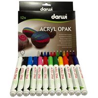 K01 - Set 12 markere Acryl Opak cu varf de 3mm - Darwi