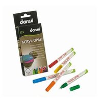 K02 - Set 12 markere Acryl Opak cu varf de 1mm - Darwi