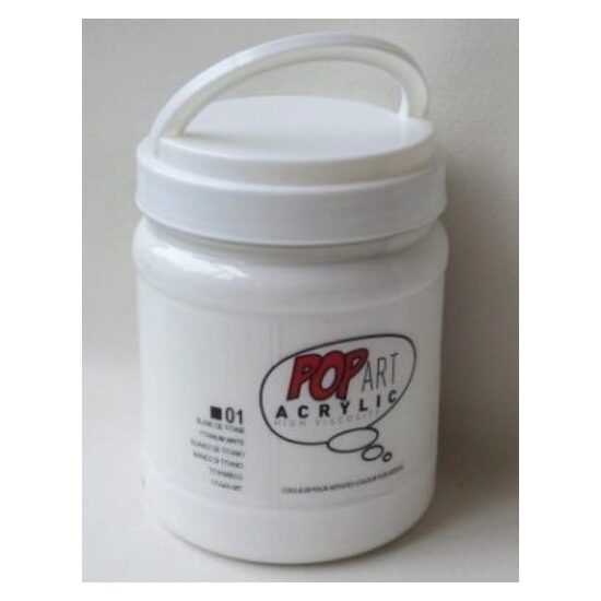 Culoare acrilica Pop Art 700ml - Alb de titan / Titanium White - Pebeo