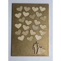 NM013 - Mini tablou amintiri nunta MDF - A4 - IND-C