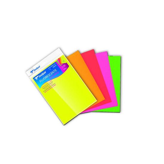 15429 - Set 5 coli hartie Fluorescenta A4 - 250gr - Sadipal