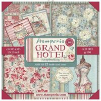 SBBXL03 - Bloc 22 coli scrapbooking cu 2 fete, 30.5x30.5cm, 170gr. Grand Hotel - Stamperia