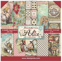 SBBS01 - Bloc 10 coli scrapbooking cu 2 fete, 20.3x20.3cm, Alice - Stamperia