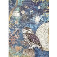 DFSA4389 - Hartie de orez A4 - Cosmos owl - Stamperia