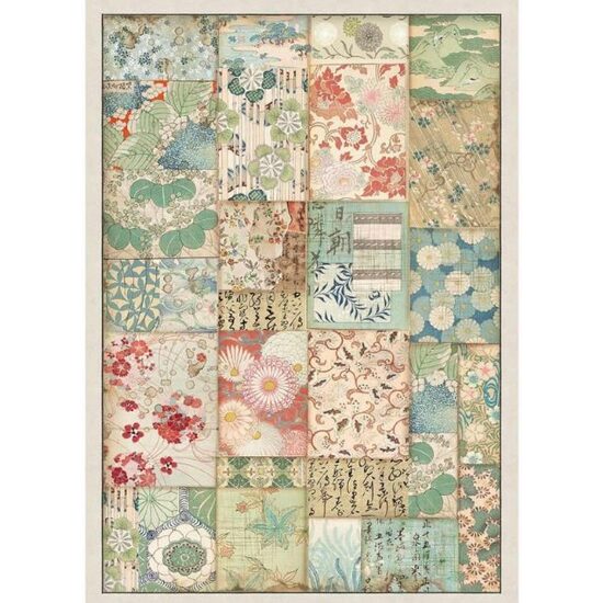 DFSA4391 - Hartie de orez A4 - Patchwork - Stamperia