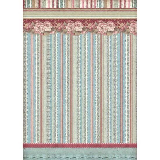 DFSA4399 - Hartie de orez A4 - Striped wallpaper - Stamperia